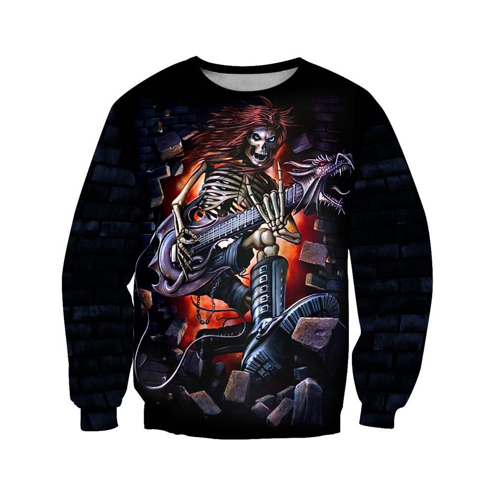 Rock and roll Skull music 3D all over printed for man and women JJ27062002-Apparel-PL8386-Sweatshirt-S-Vibe Cosy™