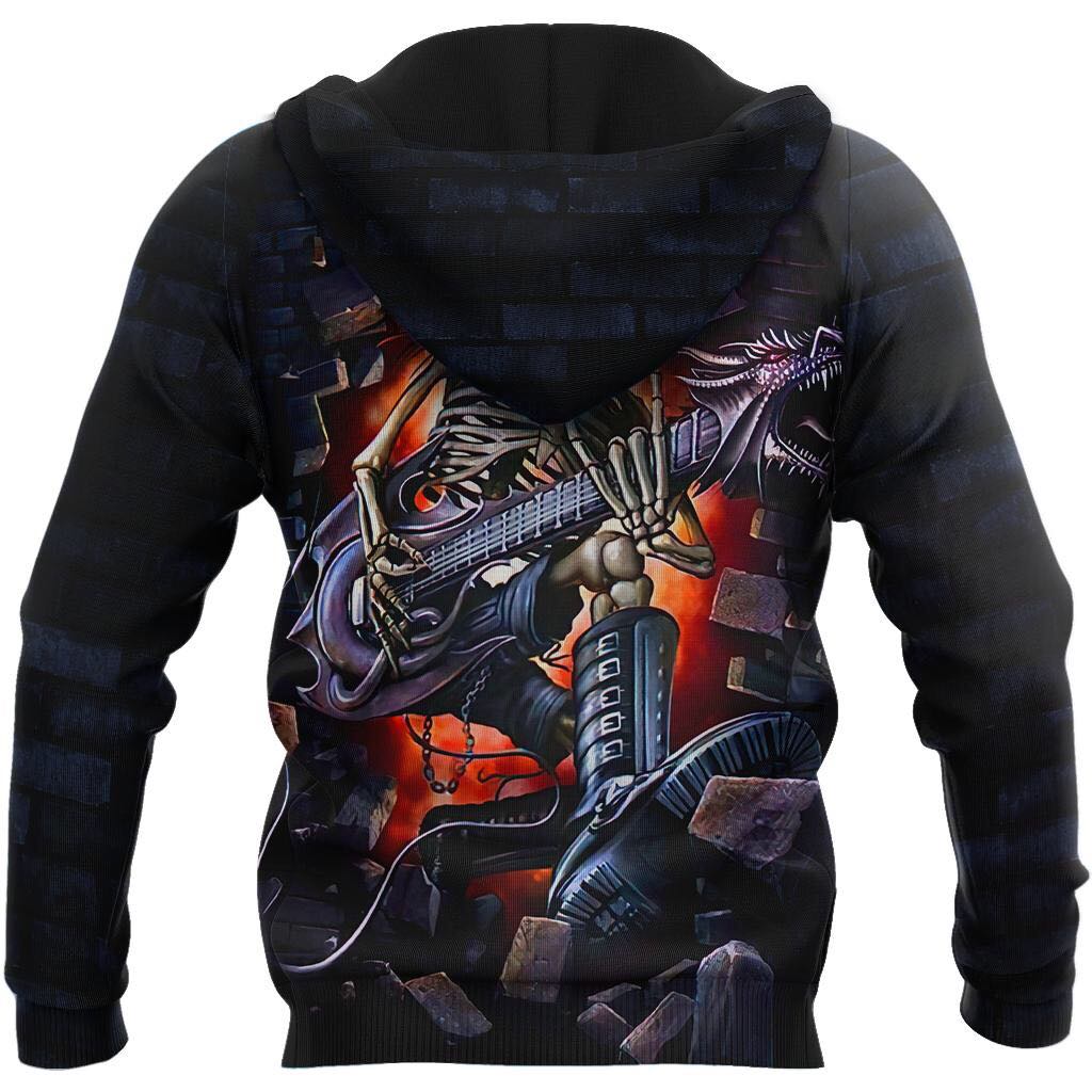 Rock and roll Skull music 3D all over printed for man and women JJ27062002-Apparel-PL8386-Hoodie-S-Vibe Cosy™