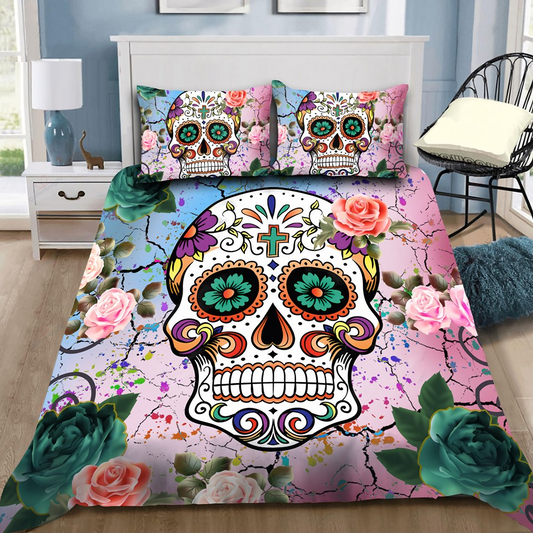 3D sugar skull bedding set PL17062009-Bedding-PL8386-Twin-Vibe Cosy™