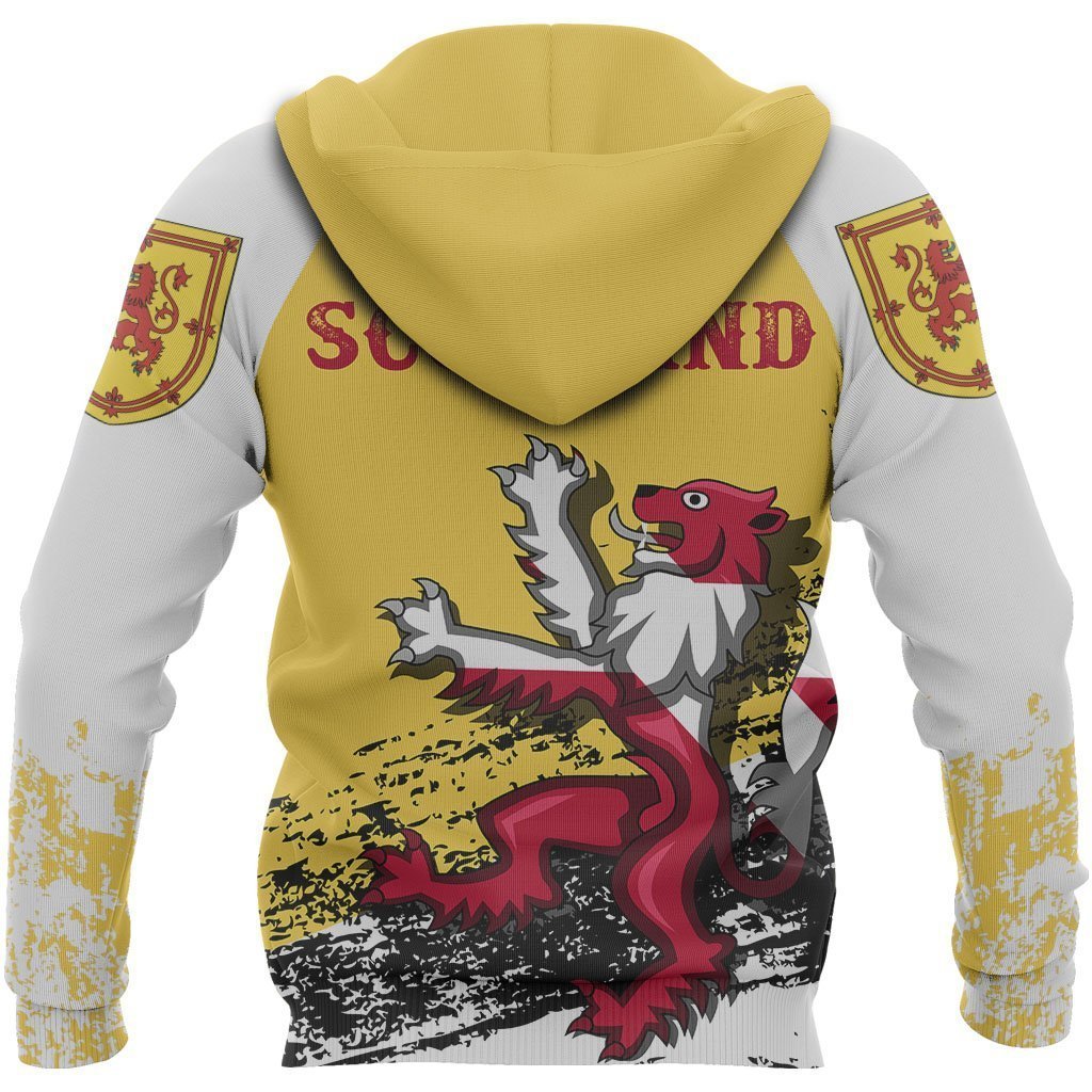 Rampant Lion of The Royal Arms of Scotland Hoodie Yellow 1-Apparel-LP12-Zip Hoodie-S-Vibe Cosy™