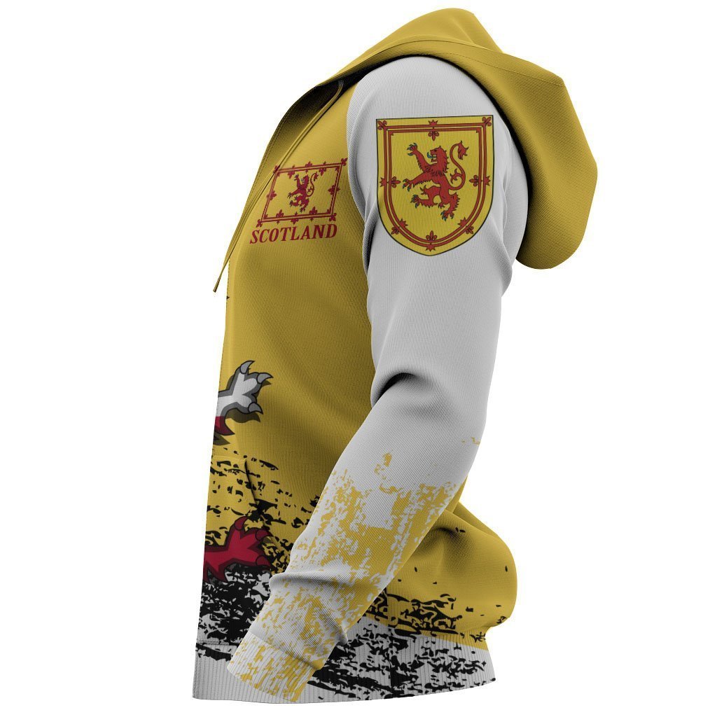 Rampant Lion of The Royal Arms of Scotland Hoodie Yellow 1-Apparel-LP12-Zip Hoodie-S-Vibe Cosy™