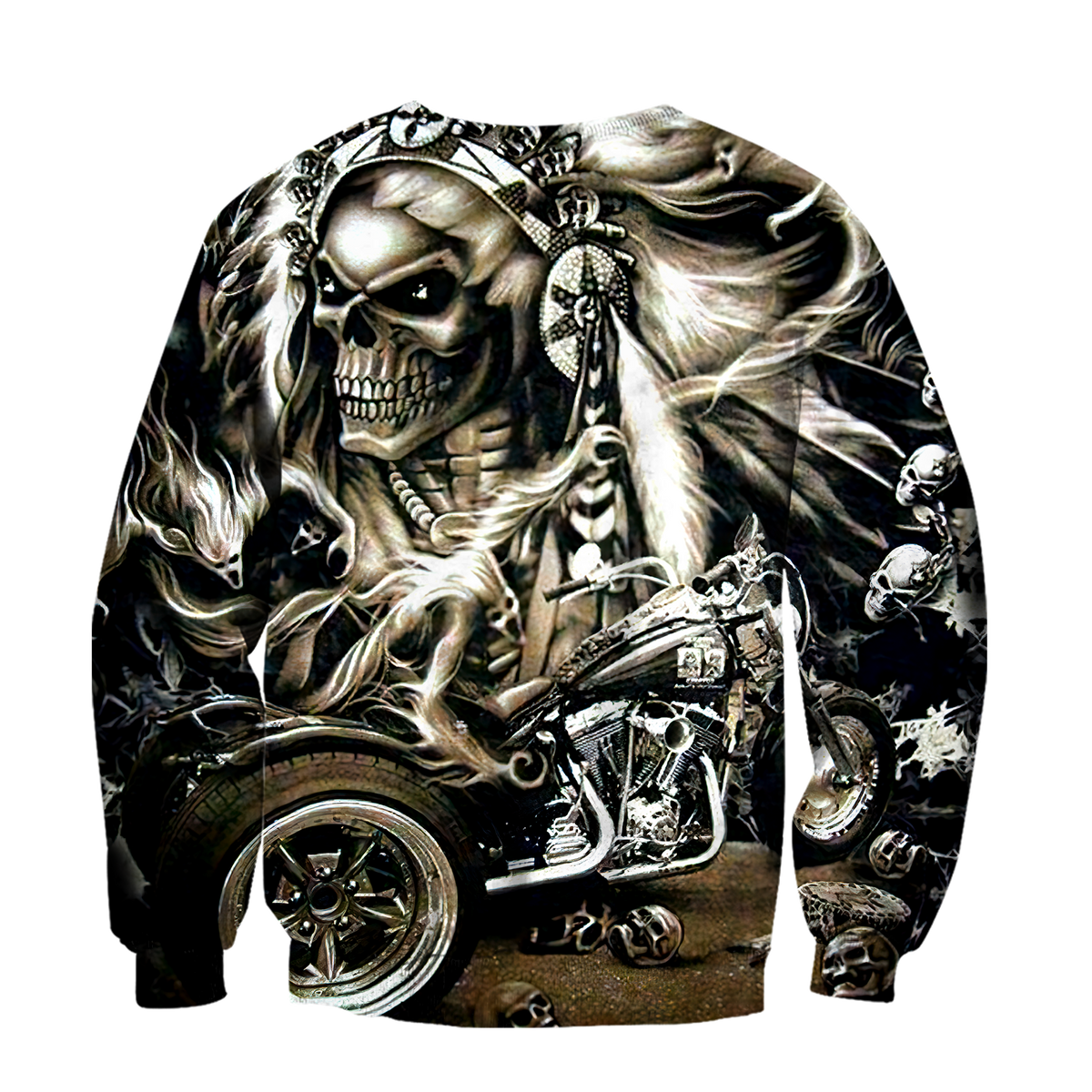 Skull Motorbike Boomber Jacket 3D All Over Printed Shirts For Men HHT21072006-LAM-Apparel-LAM-Sweatshirts-S-Vibe Cosy™