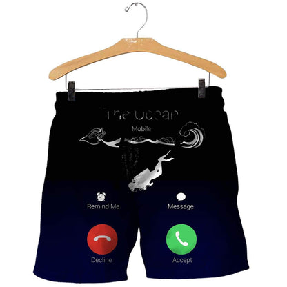 SCUBA DIVING THE OCEAN IS CALLING 3D ALL OVER PRINTED SHIRTS MP833-Apparel-MP-Shorts-S-Vibe Cosy™