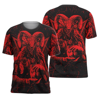Satanic Rock 3D All Over Printed Shirt Hoodie MP857-Apparel-MP-T shirt-S-Vibe Cosy™