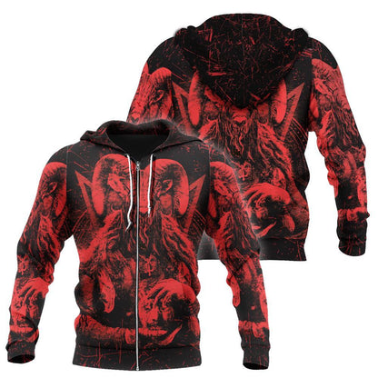 Satanic Rock 3D All Over Printed Shirt Hoodie MP857-Apparel-MP-zip-up hoodie-S-Vibe Cosy™