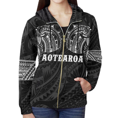 Aotearoa Maori Tattoo All Over Hoodie White NVD-Apparel-Dung Van-Hoodie-S-Vibe Cosy™