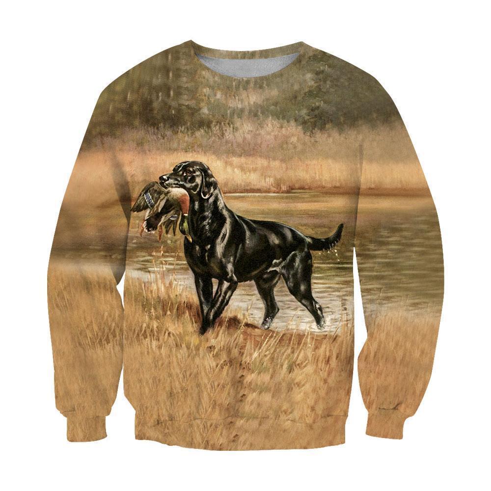 3D All Over Print Black Labrador Retriever Hunting Duck-Apparel-NTT-Hoodie-S-Vibe Cosy™
