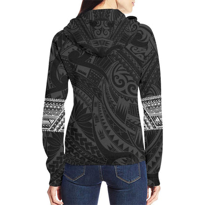 Aotearoa Maori Tattoo All Over Hoodie White NVD-Apparel-Dung Van-Hoodie-S-Vibe Cosy™