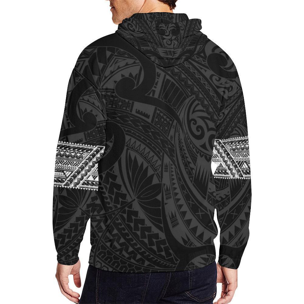 Aotearoa Maori Tattoo All Over Hoodie White NVD-Apparel-Dung Van-Hoodie-S-Vibe Cosy™