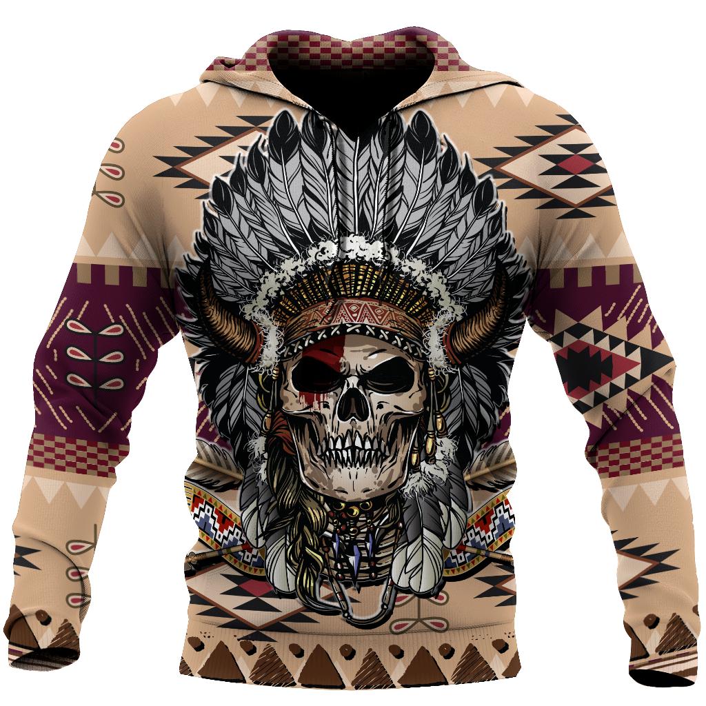 Love Skull native 3D all over printed for man and women QB06062004-Apparel-PL8386-Hoodie-S-Vibe Cosy™