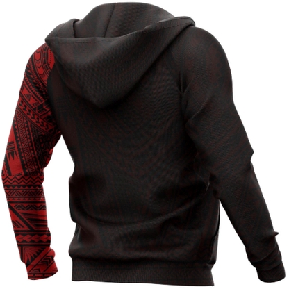 Maori Style Tattoo Pullover Hoodie - Red HC0807-Apparel-Huyencass-Hoodie-S-Vibe Cosy™