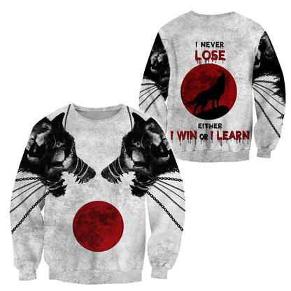 Wolf - I Never Lose 3D All Over Printed Unisex Shirts