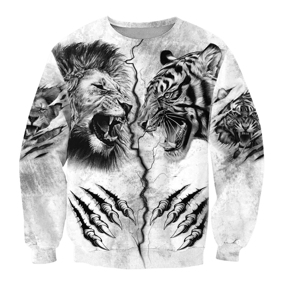 Tiger vs Lion Tattoo Over Printed Shirt For Men and Women