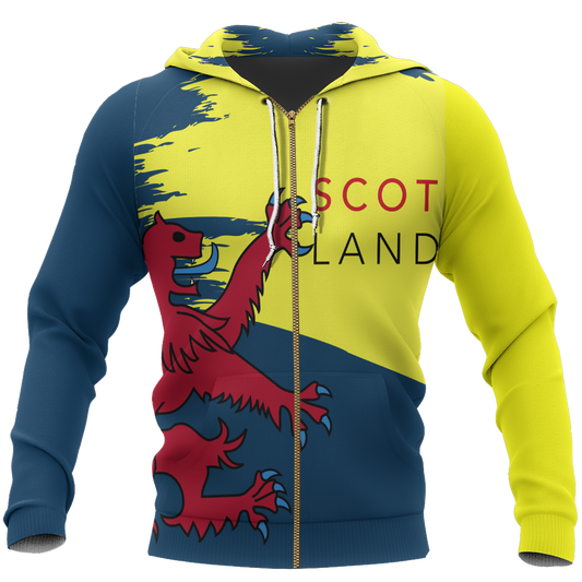 Scotland Lion Painting Pullover Hoodie-Apparel-HD09-Zip Hoodie-S-Vibe Cosy™