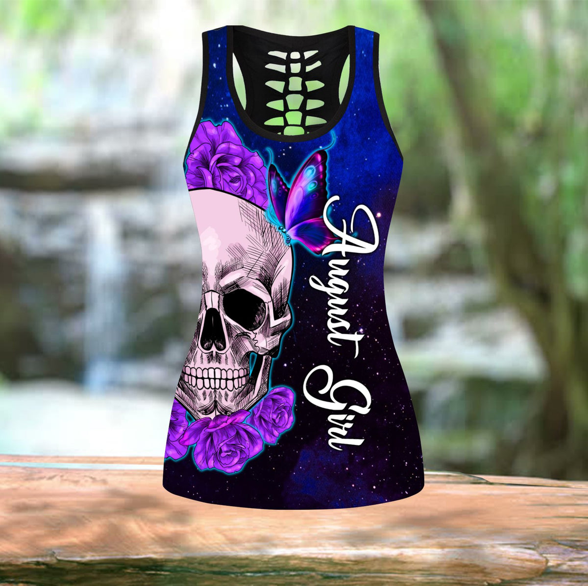 August Girl- Skull And Butterfly  Combo Tank Top + Legging DQB08282001