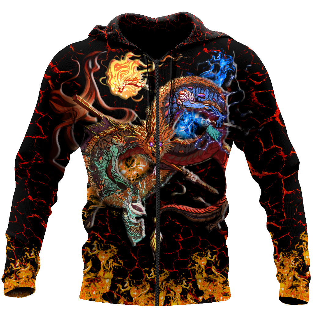 Maui taniwha art new zealand 3d all over printed shirt and short for man and women-Apparel-PL8386-Zipped Hoodie-S-Vibe Cosy™