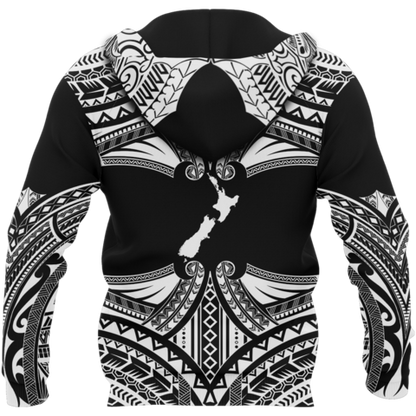 New Zealand - Wairua Aotearoa Pullover Hoodie (Black) A0-Apparel-Khanh Arts-Hoodie-S-Vibe Cosy™