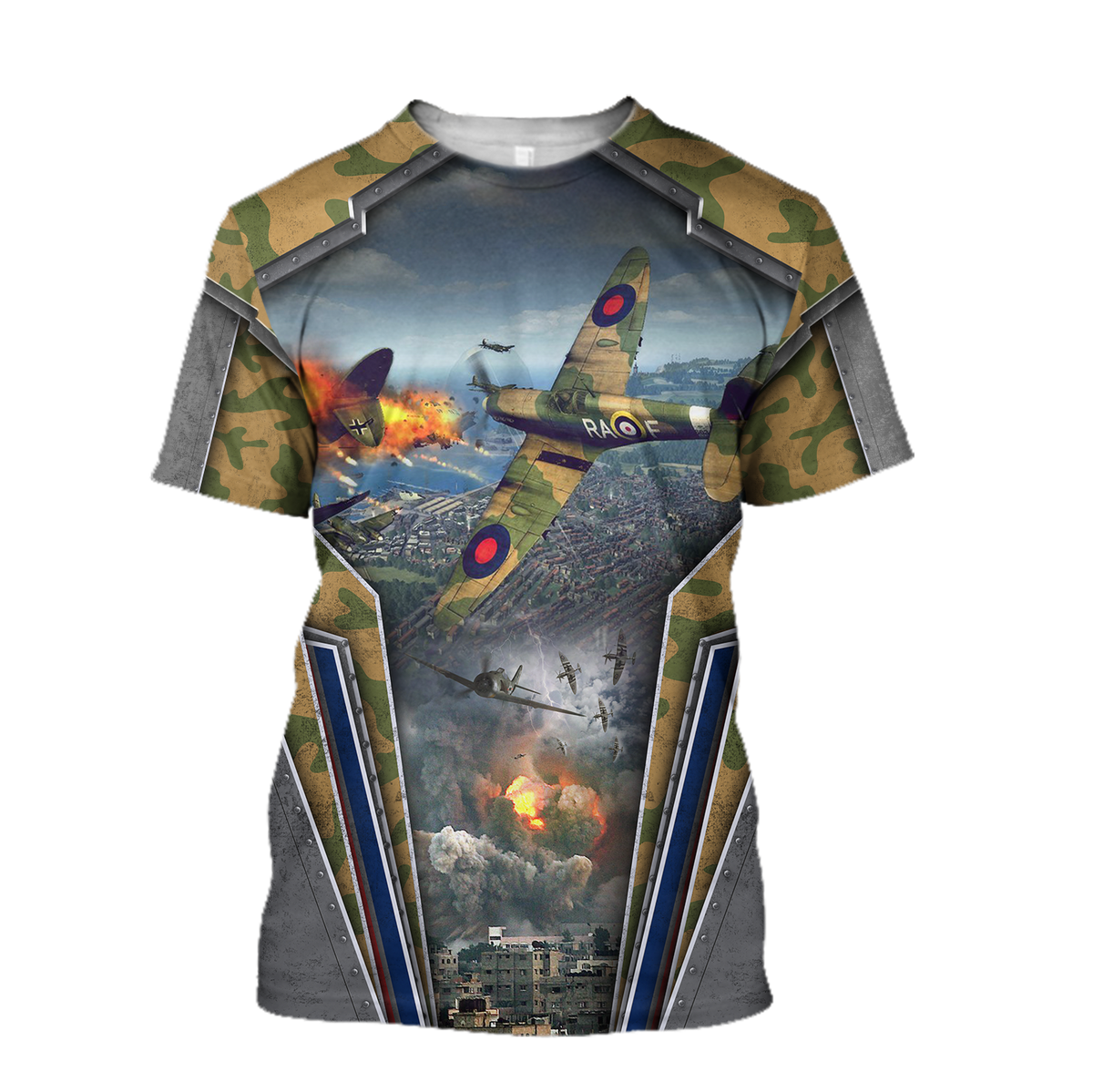 Air Force Aircraft Supermarine Spitfire 3D All Over Printed Shirts for Men and Women AM170101-Apparel-TT-T-Shirt-S-Vibe Cosy™