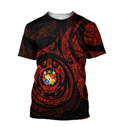 Tonga in My Heart Polynesian Tattoo Style 3D Printed Shirts AM190201-Apparel-TT-T-Shirt-S-Vibe Cosy™