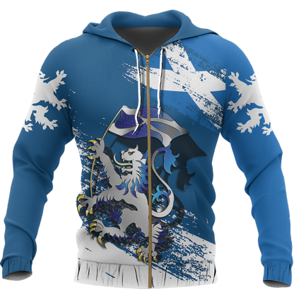 Scottish Rampant Lion Holding The Flag Hoodie-Apparel-HD09-Zip Hoodie-S-Vibe Cosy™