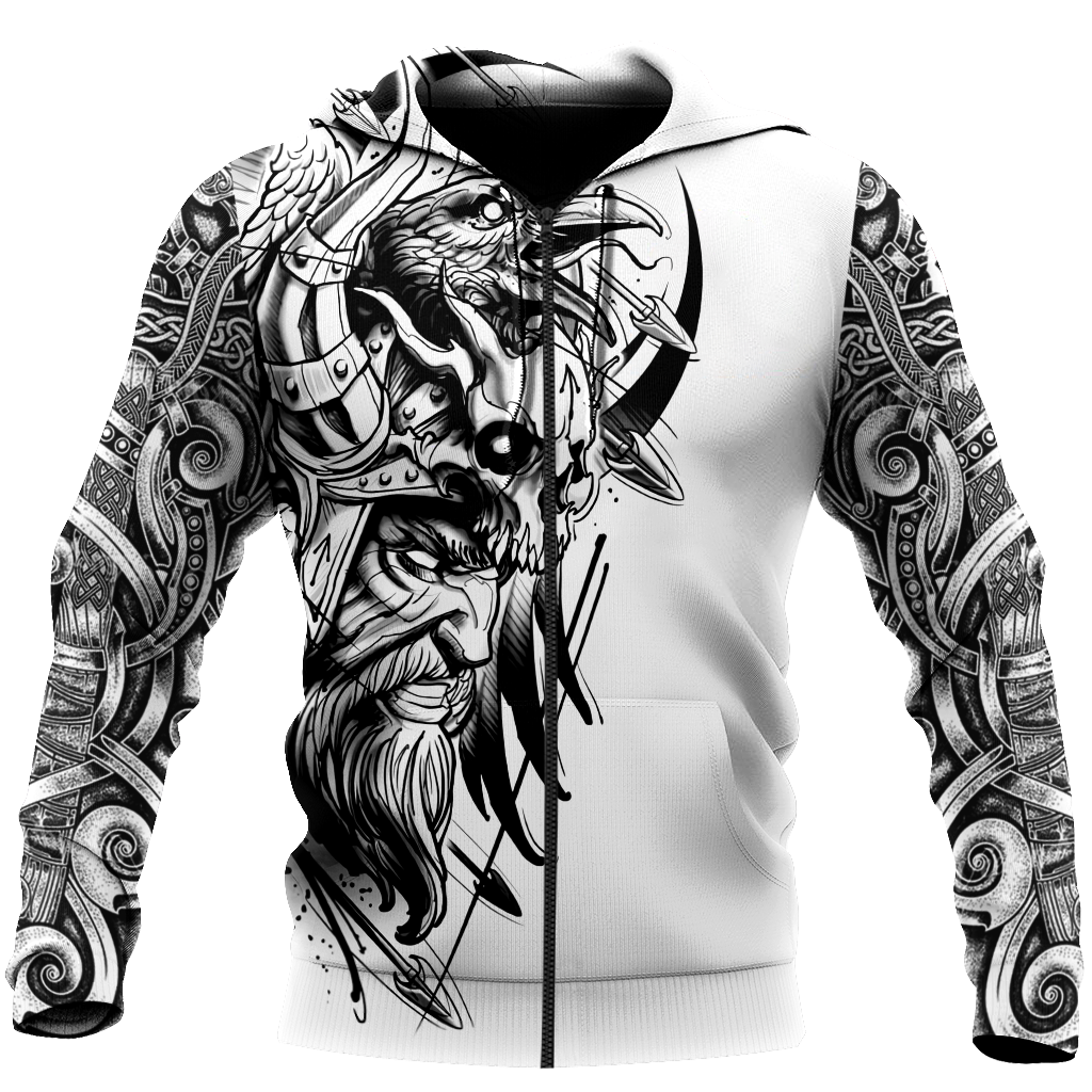 Love Viking tattoos 3D all over printed for man and women-Apparel-PL8386-Zipped Hoodie-S-Vibe Cosy™