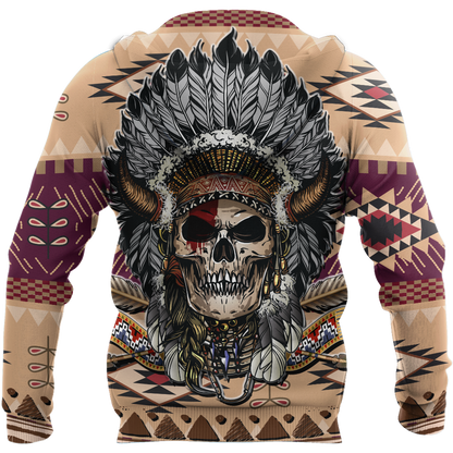 Love Skull native 3D all over printed for man and women QB06062004-Apparel-PL8386-Hoodie-S-Vibe Cosy™