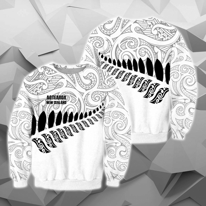 New Zealand Aotearoa Pullover Hoodie White Ver NVD-Apparel-Dung Van-Sweat Shirt-S-Vibe Cosy™