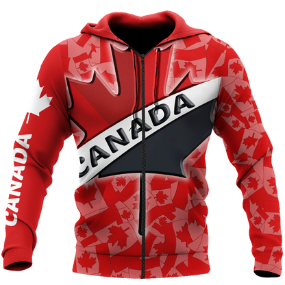 Canada All Over Print 3d all over printed maple leaf spider HHT10072015-Apparel-PL8386-Zipped Hoodie-S-Vibe Cosy™