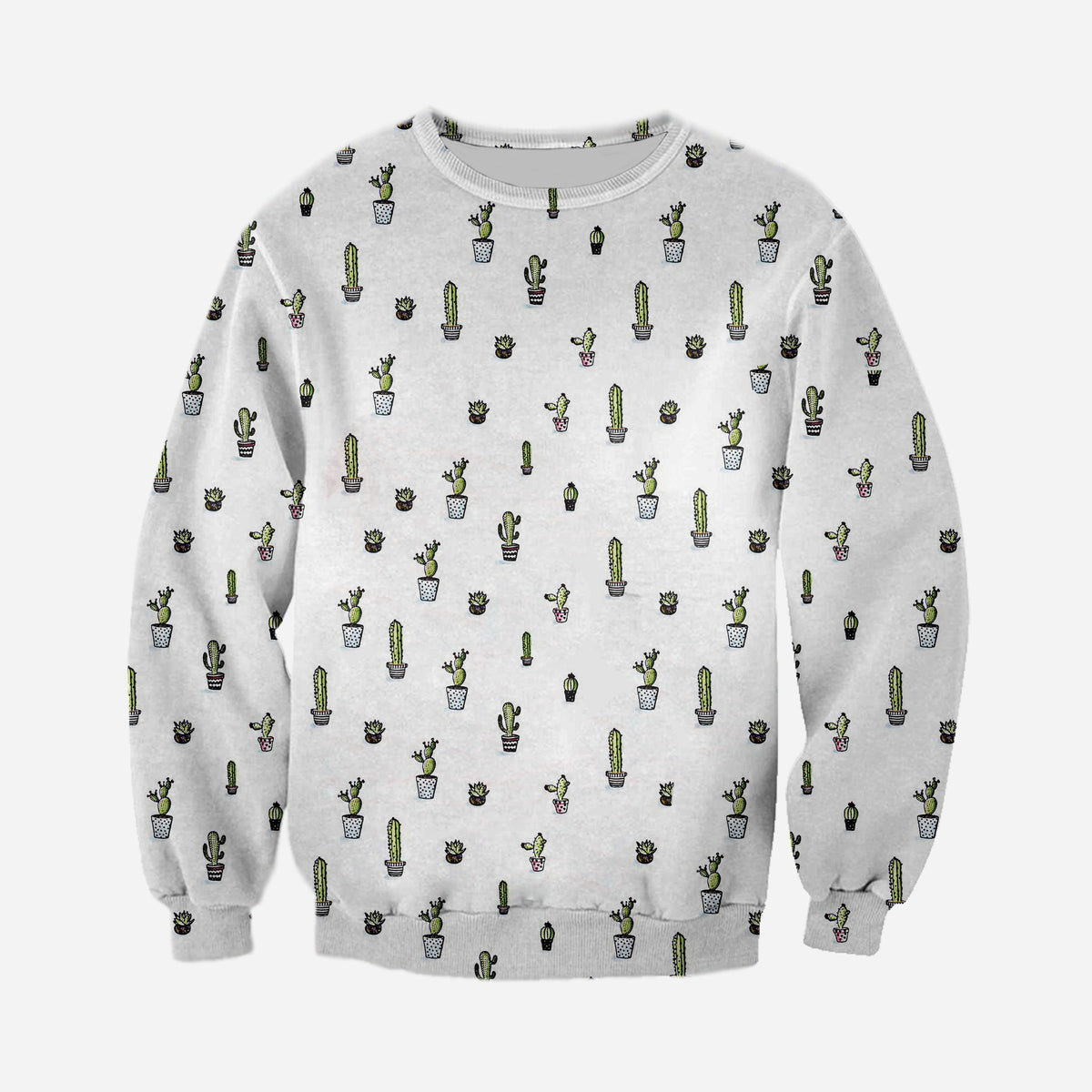 3D All Over Printed Cactus flower pot mini Shirts-Apparel-NTH-Sweatshirt-S-Vibe Cosy™