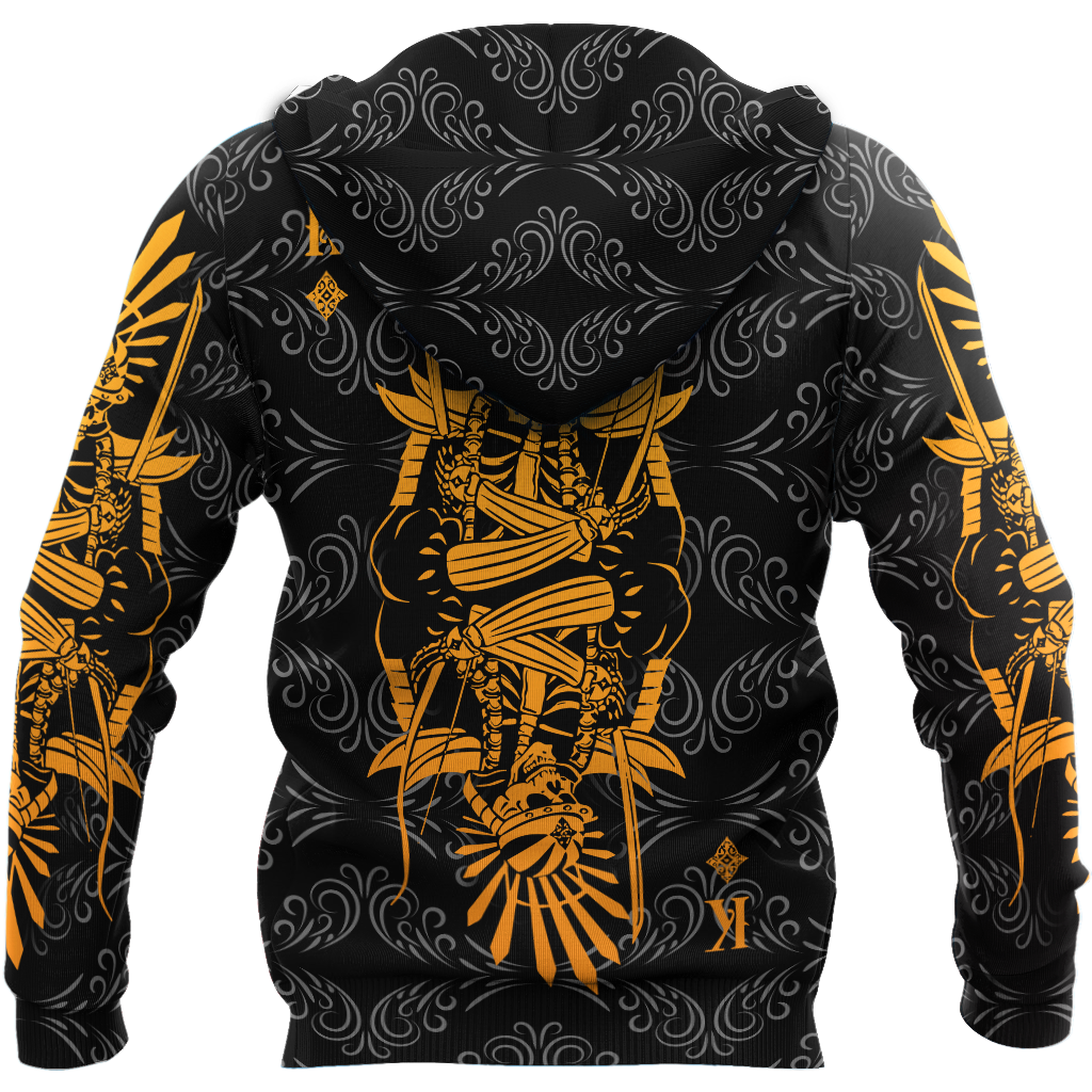 3D King Diamond Skull Poker Over Printed Hoodie