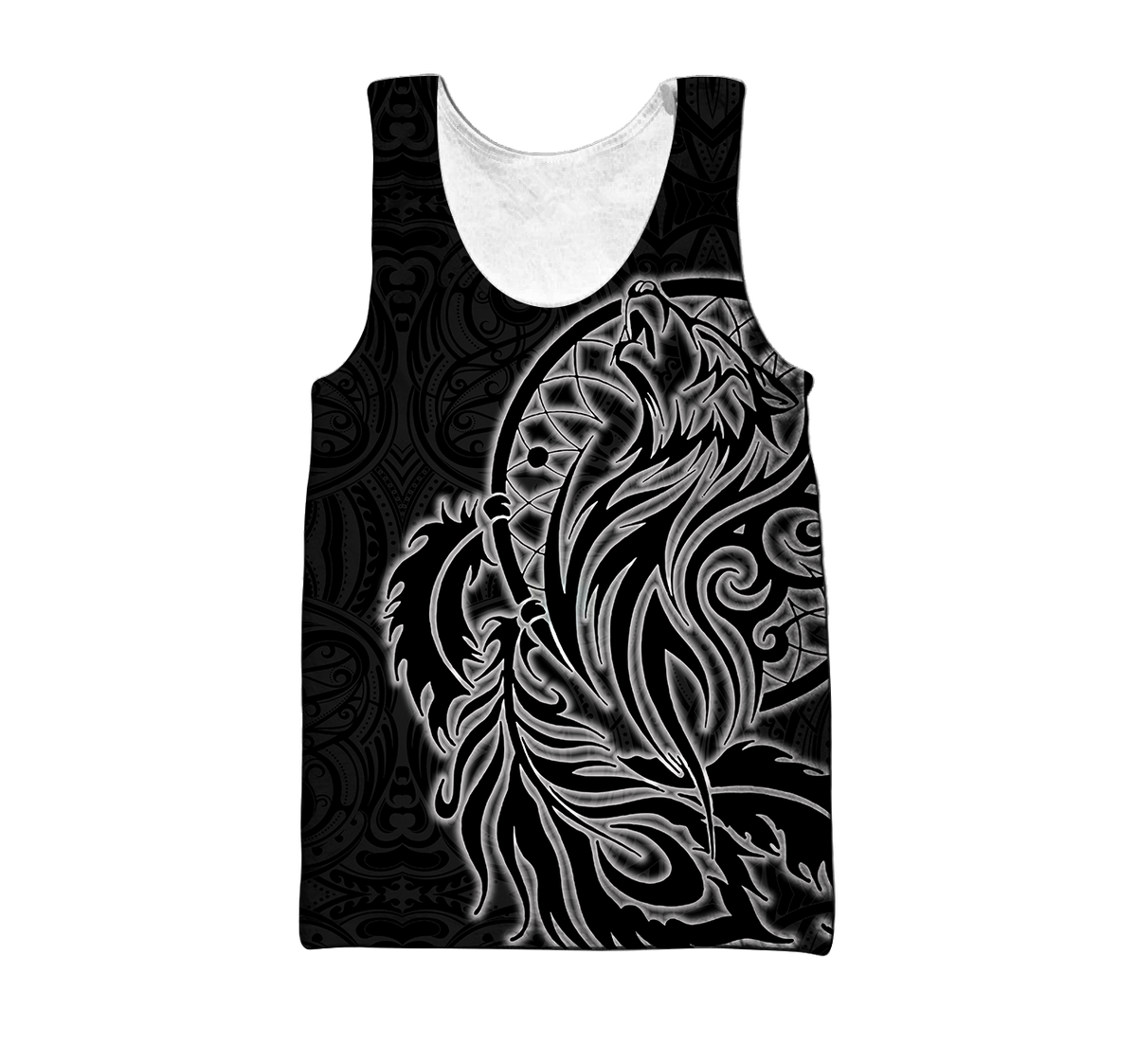 Maori dream catcher wolf tattoo 3d all over printed shirt and short for man and women HHT17072002-Apparel-PL8386-Tank top-S-Vibe Cosy™