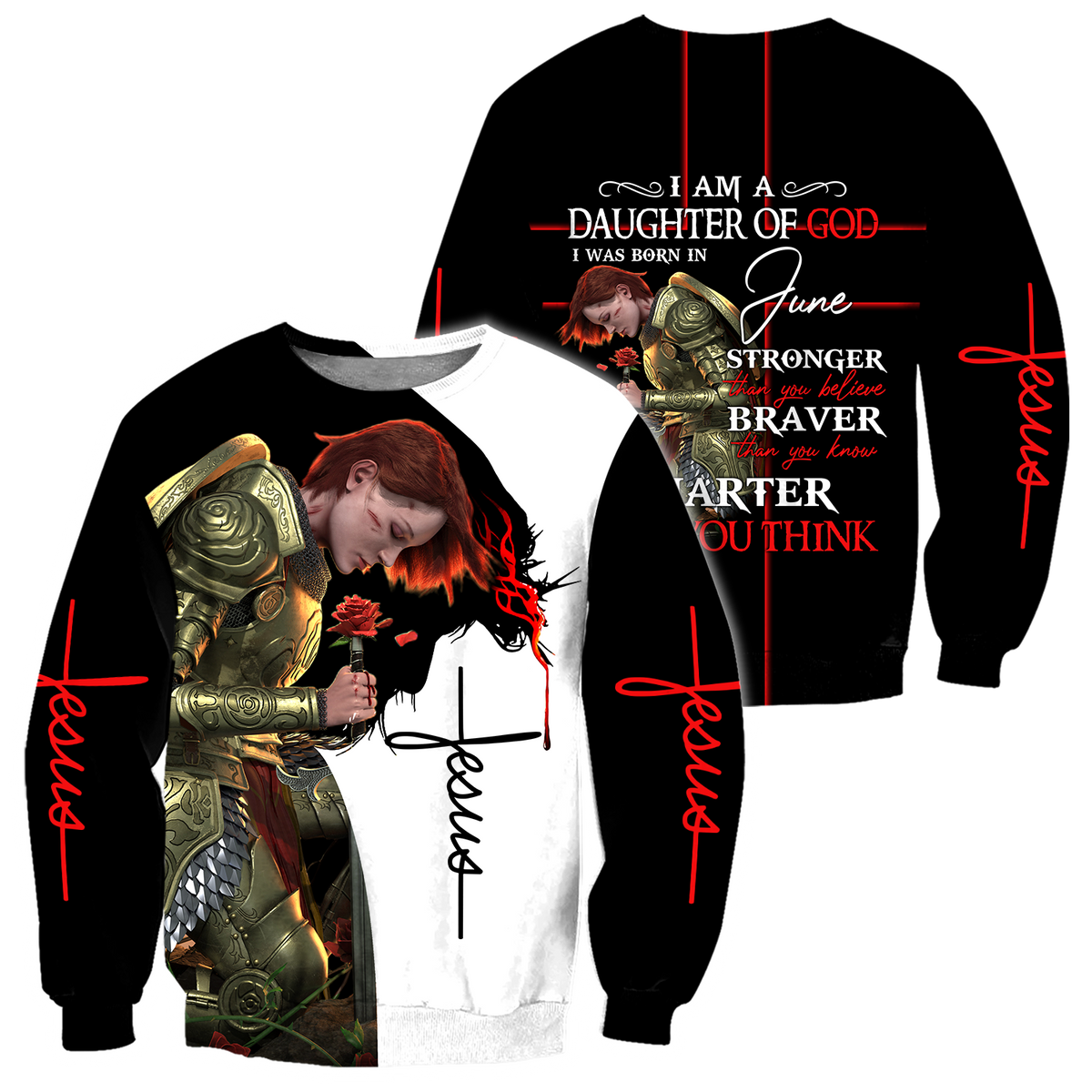 I Was Born In June- I Am A Daughter Of God 3D All Over Printed Shirts For Men and Women Pi250504-Apparel-TA-Sweatshirts-S-Vibe Cosy™
