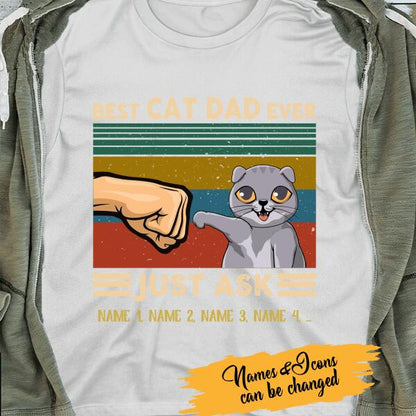 Personalized T-shirt Best Cat Dad Ever - Amazing gift for Father's day