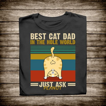 Personalized T-shirt Best Cat Dad In The Hole World  Father's Day