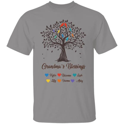 Grandma's Blessings Personalized T-shirt  Special Gift For Mom Mother Grandma