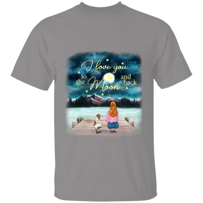 I Love You To The Moon And Back Personalized T-Shirt, Mug, Matte Canvas, Canvas Throw Pillow, Special Gifts For Dog Lovers