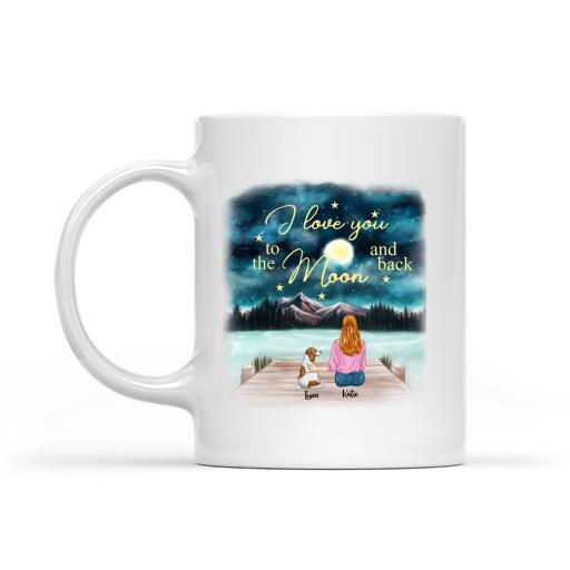 I Love You To The Moon And Back Personalized T-Shirt, Mug, Matte Canvas, Canvas Throw Pillow, Special Gifts For Dog Lovers