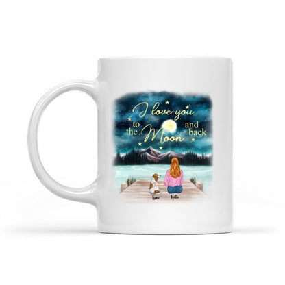 I Love You To The Moon And Back Personalized T-Shirt, Mug, Matte Canvas, Canvas Throw Pillow, Special Gifts For Dog Lovers