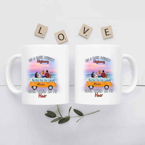 On A Dark Desert Highway Cool Wind In My Hair Pesonalized T-Shirt, Mug, Poster, Best Gifts For Family, Friends And Dog Lovers