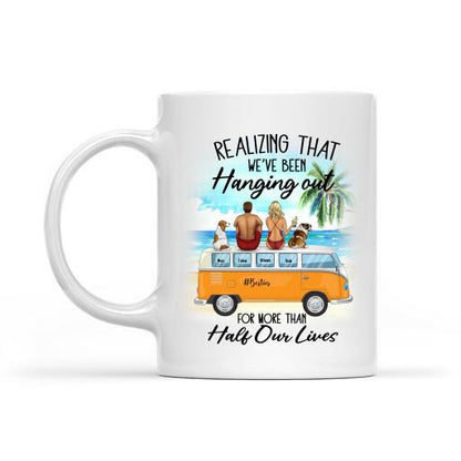 Hanging With Besties And Saying "Remember When..." Personalized T-Shirt, Mug, Poster, Canvas Throw Pillow, Special Gifts For Friends and Dog Lovers