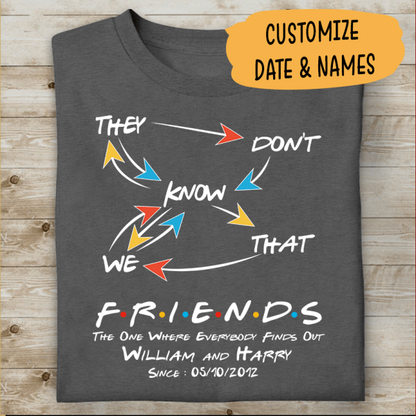 They Don't Know That We Friends, The One Where Everybody Finds Out  Personalized T-shirt And Mug,  Best Gift For Friends