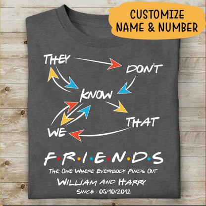They Don't Know That We Friends, The One Where Everybody Finds Out  Personalized T-shirt And Mug,  Best Gift For Friends