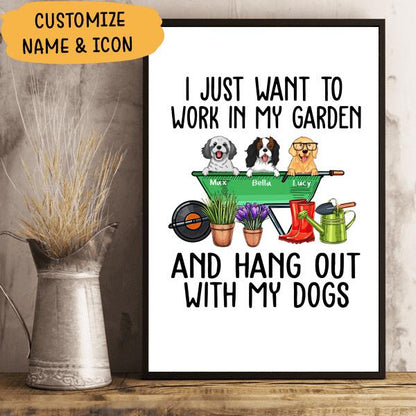 I Just Want To Work In My Garden And Hang Out With My Dogs Personalized T-shirt For Dog Lover