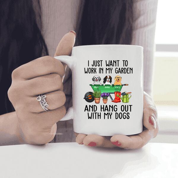I Just Want To Work In My Garden And Hang Out With My Dogs Personalized T-shirt For Dog Lover