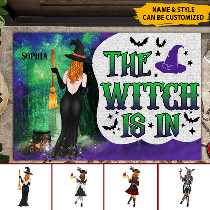Witch Is In Custom Doormat, Best Gift For Halloween Decorations Indoor