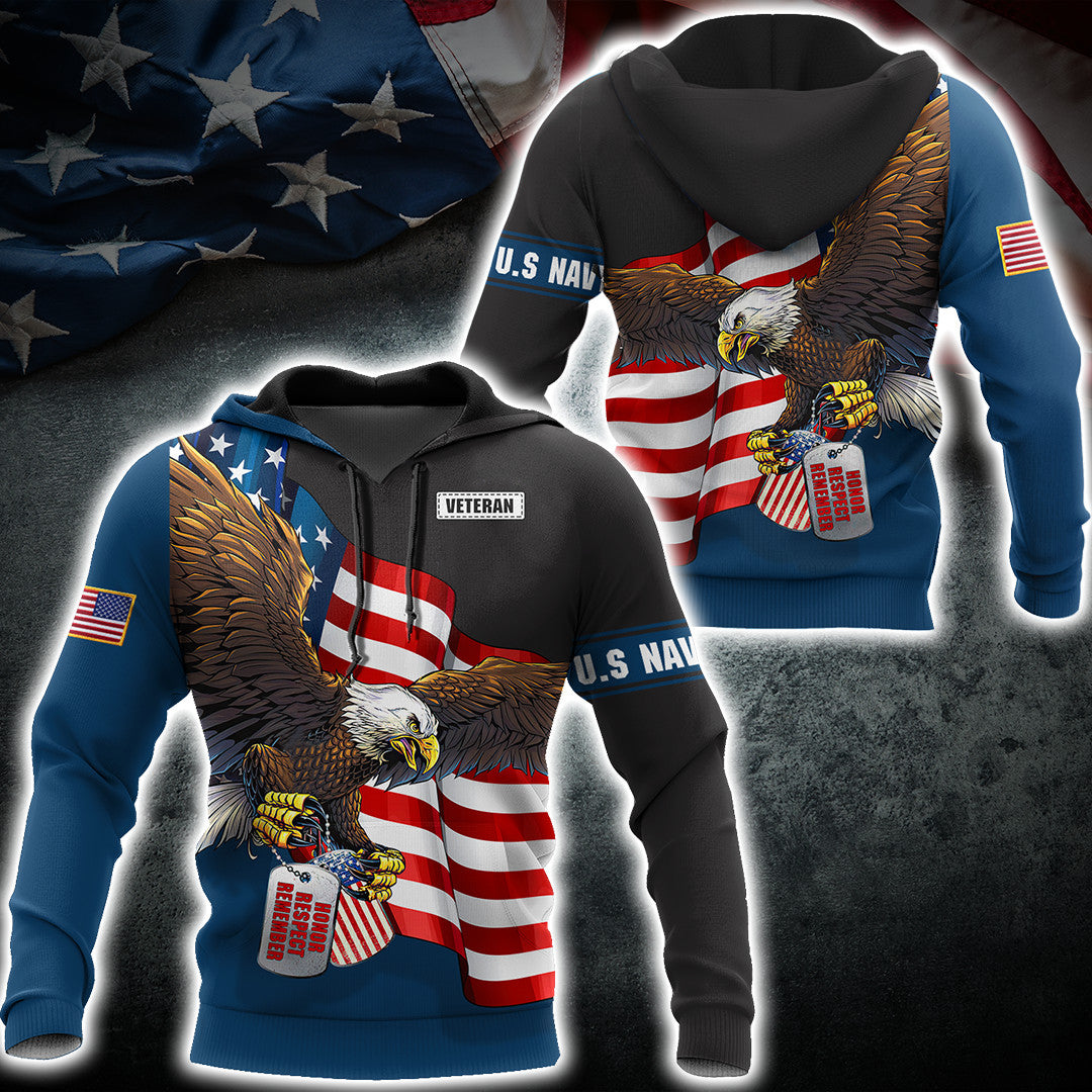 US Navy Veteran 3D All Over Printed Unisex Shirts