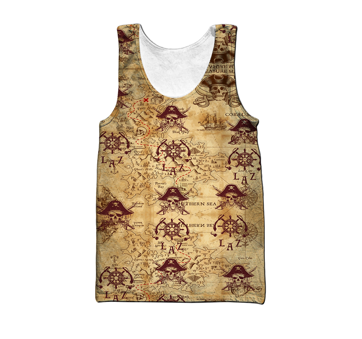 Caribbean Map Over Printed Hoodie
