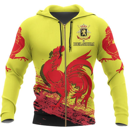 Belgium - Flag of Wallonia Special Hoodie A7-Apparel-HD09-Zip Hoodie-S-Vibe Cosy™