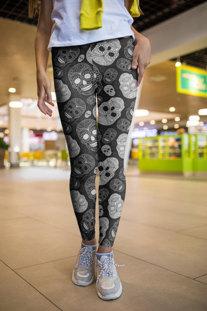 3D All Over Print White Skull Legging-Apparel-Khanh Arts-Legging-S-Vibe Cosy™