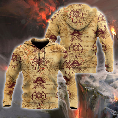 Caribbean Map Over Printed Hoodie